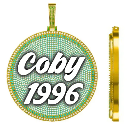 CUSTOM LETTER NECKLACE 3D BIG DISC sold by The GUU Shop