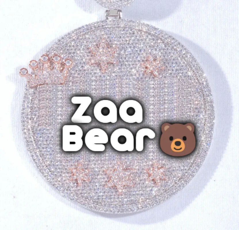 CUSTOM LETTER NECKLACE 3D BIG CROWN DISC sold by The GUU Shop