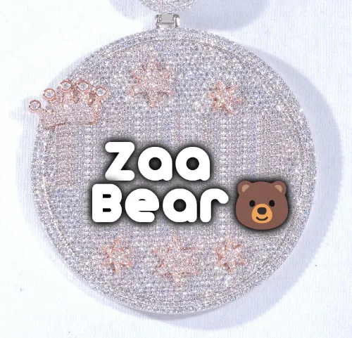 CUSTOM LETTER NECKLACE 3D BIG CROWN DISC sold by The GUU Shop