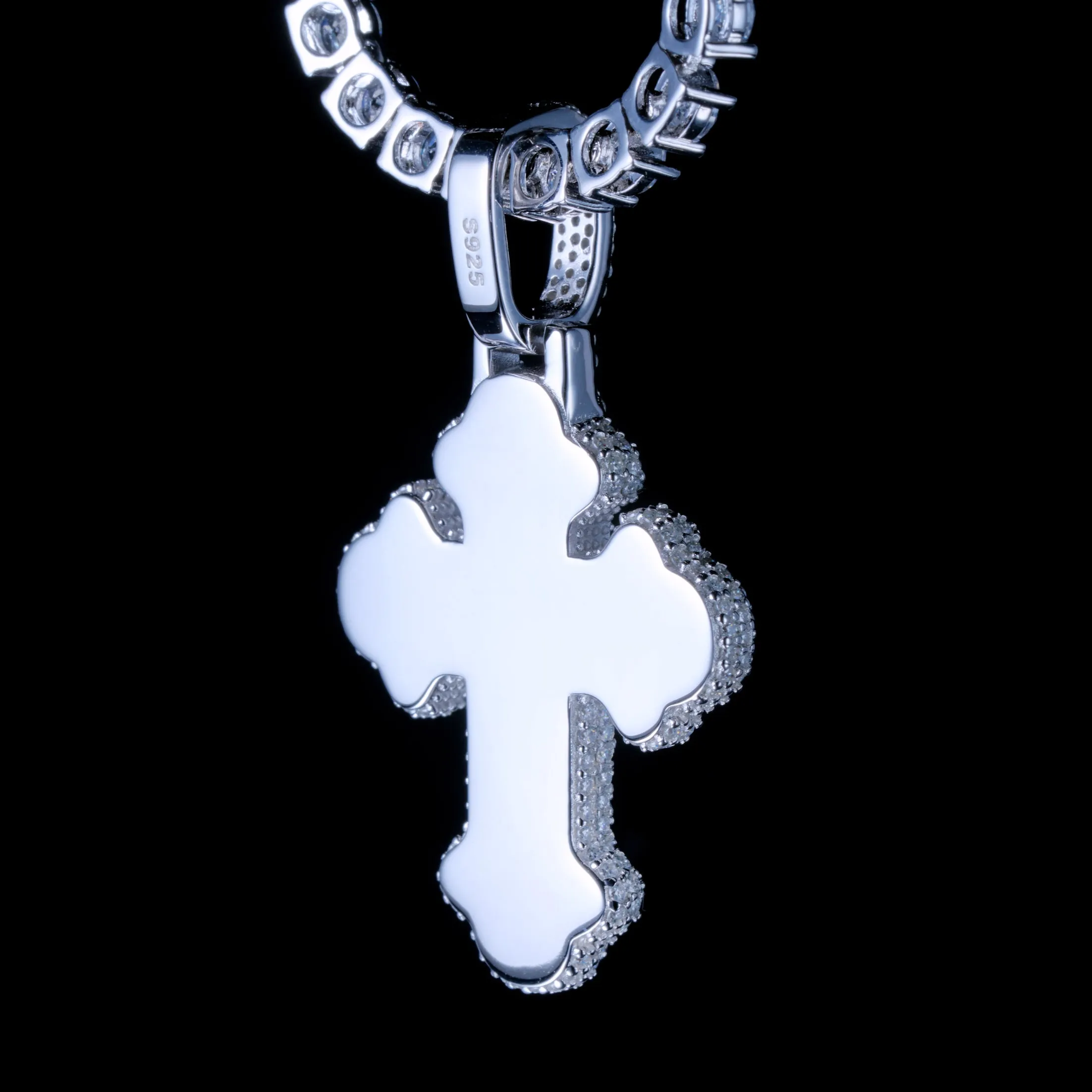 925S & VVS Moissanite Baguette Gothic Cross Necklace sold by The GUU Shop product image thumbnail 3