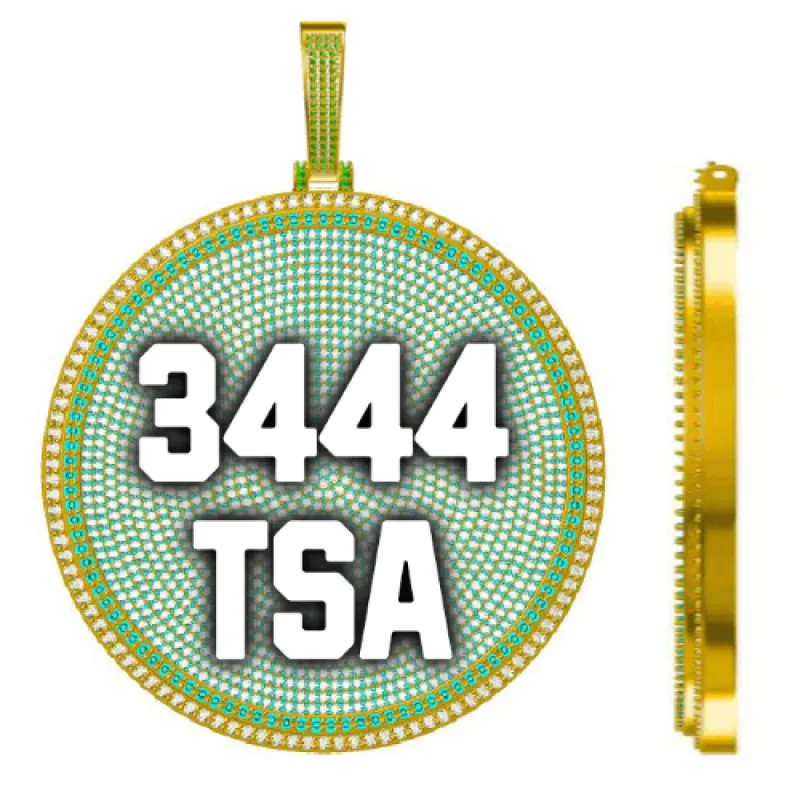 CUSTOM LETTER NECKLACE 3D BIG DISC sold by The GUU Shop