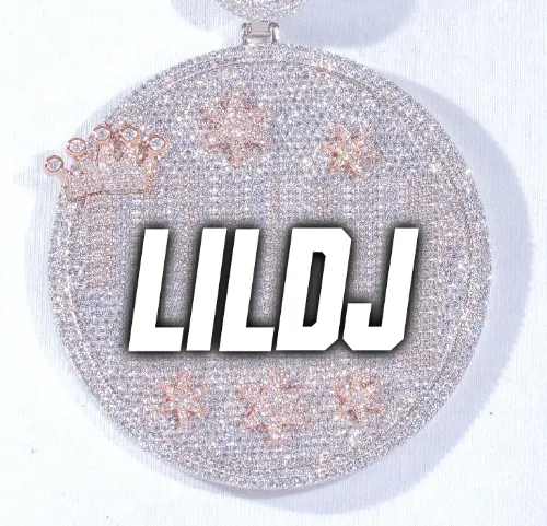 CUSTOM LETTER NECKLACE 3D BIG CROWN DISC sold by The GUU Shop