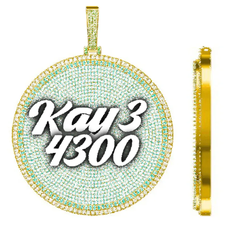 CUSTOM LETTER NECKLACE 3D BIG DISC sold by The GUU Shop