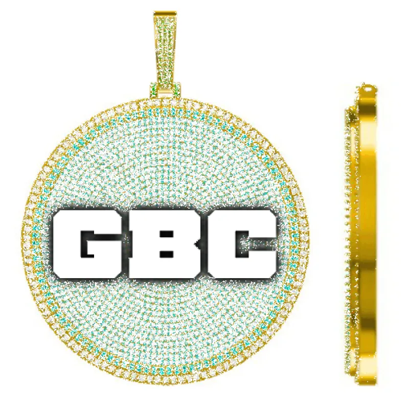 CUSTOM LETTER NECKLACE 3D BIG DISC sold by The GUU Shop