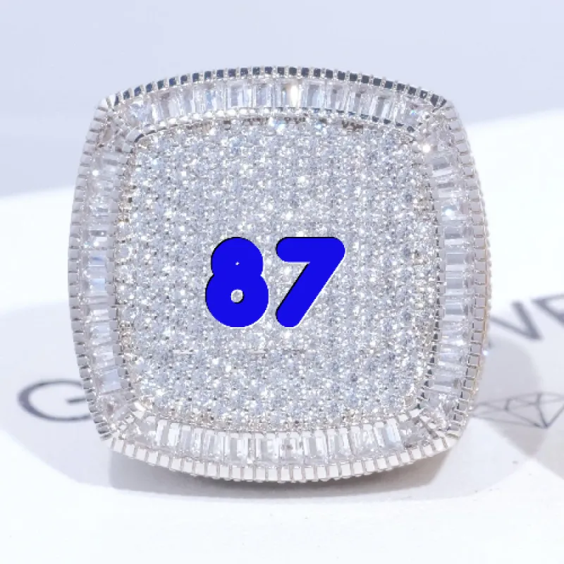 CUSTOM LETTER 3D ICED RING sold by The GUU Shop