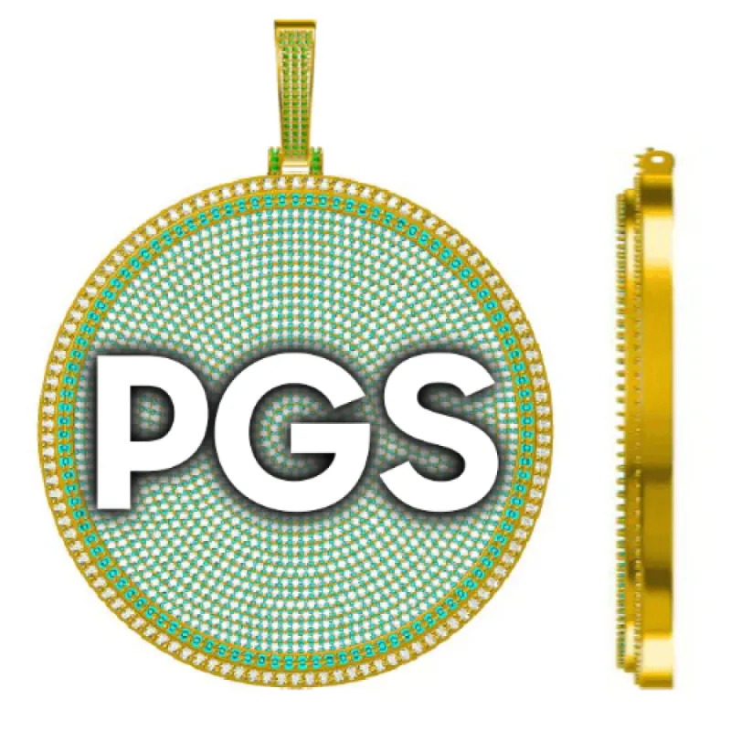 CUSTOM LETTER NECKLACE 3D BIG DISC sold by The GUU Shop