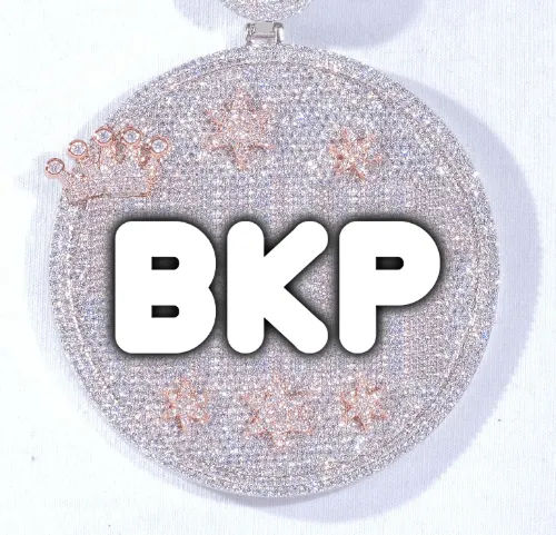 CUSTOM LETTER NECKLACE 3D BIG CROWN DISC sold by The GUU Shop