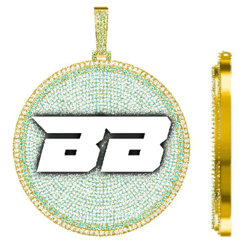 CUSTOM LETTER NECKLACE 3D BIG DISC sold by The GUU Shop