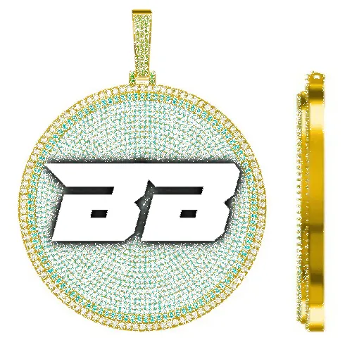 CUSTOM LETTER NECKLACE 3D BIG DISC sold by The GUU Shop