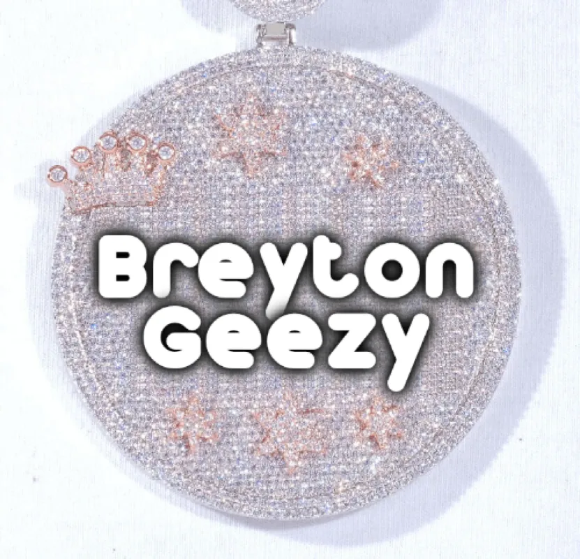 CUSTOM LETTER NECKLACE 3D BIG CROWN DISC sold by The GUU Shop