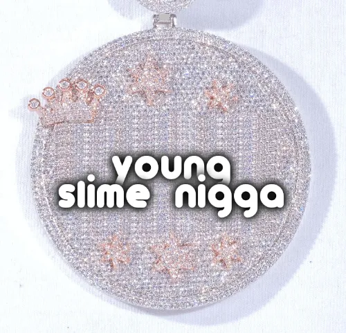 CUSTOM LETTER NECKLACE 3D BIG CROWN DISC sold by The GUU Shop