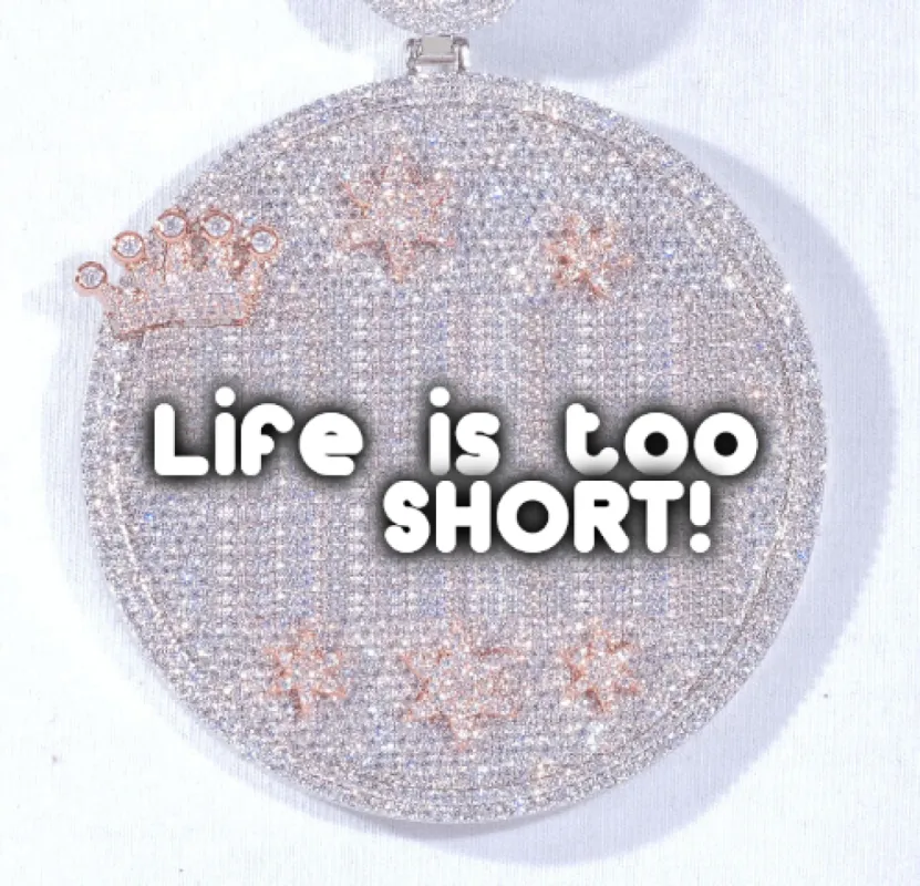 CUSTOM LETTER NECKLACE 3D BIG CROWN DISC sold by The GUU Shop