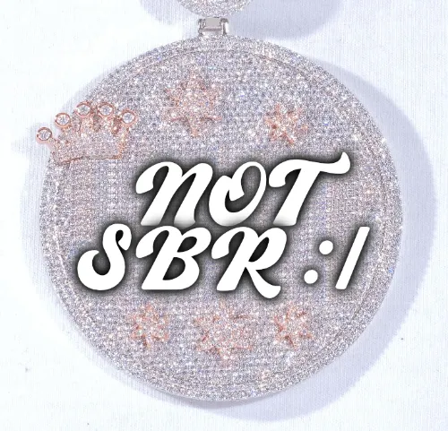 CUSTOM LETTER NECKLACE 3D BIG CROWN DISC sold by The GUU Shop