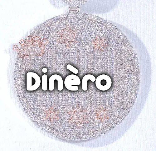 CUSTOM LETTER NECKLACE 3D BIG CROWN DISC sold by The GUU Shop