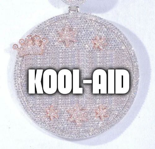 CUSTOM LETTER NECKLACE 3D BIG CROWN DISC sold by The GUU Shop