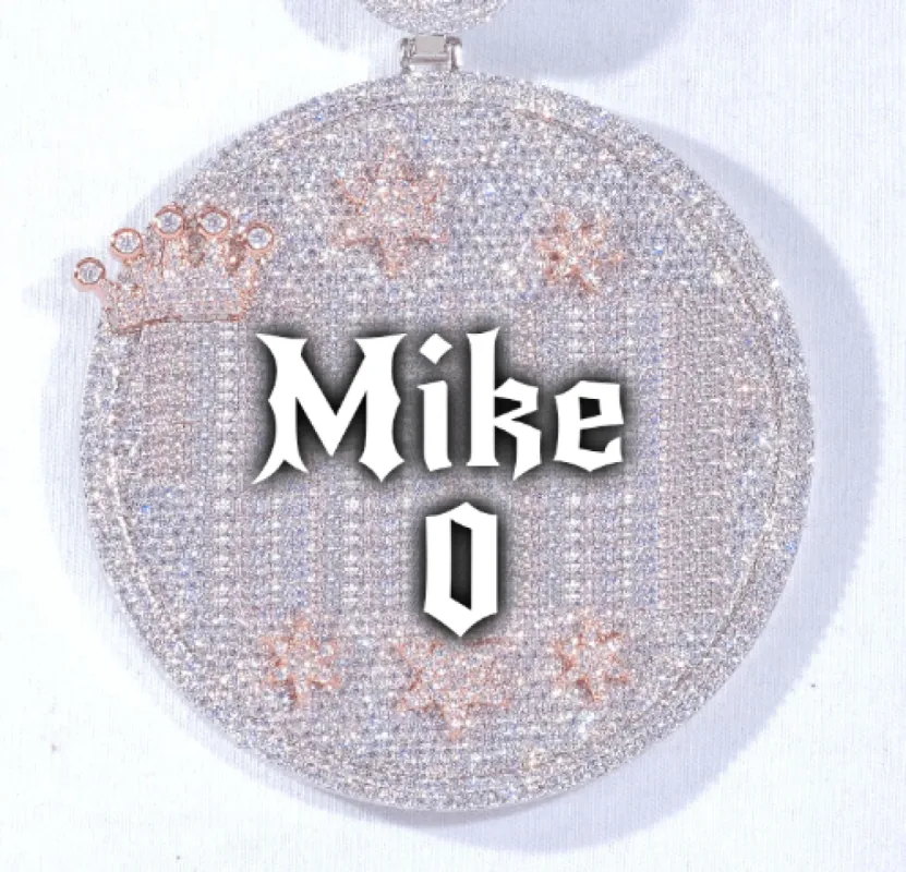 CUSTOM LETTER NECKLACE 3D BIG CROWN DISC sold by The GUU Shop