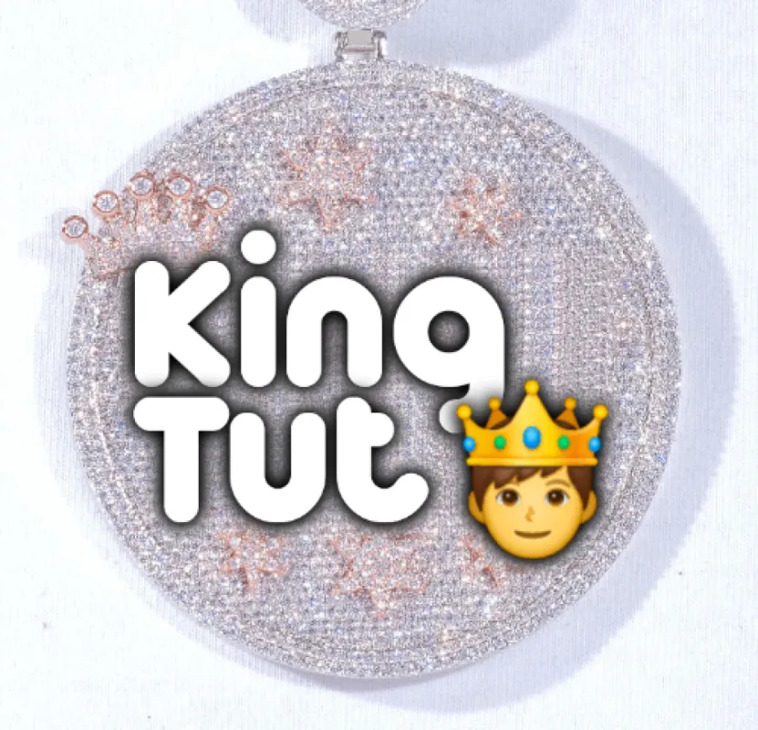 CUSTOM LETTER NECKLACE 3D BIG CROWN DISC sold by The GUU Shop