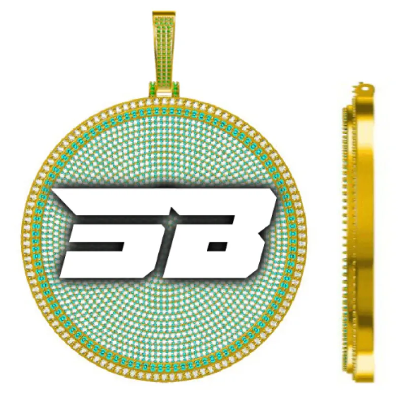 CUSTOM LETTER NECKLACE 3D BIG DISC sold by The GUU Shop