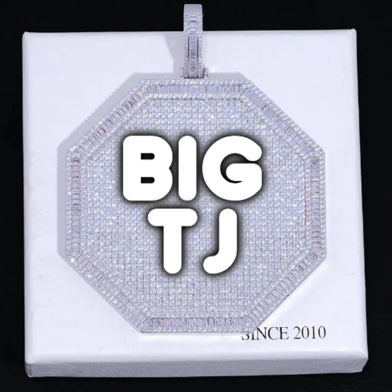 CUSTOM LETTER NECKLACE 3D BIG OCTAGON sold by The GUU Shop