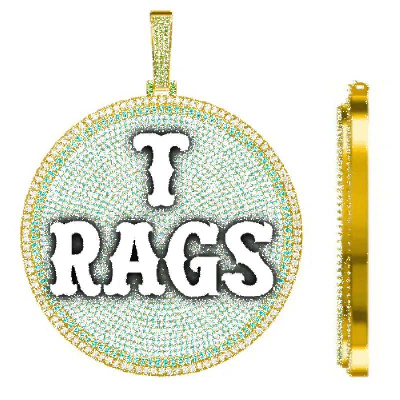 CUSTOM LETTER NECKLACE 3D BIG DISC sold by The GUU Shop