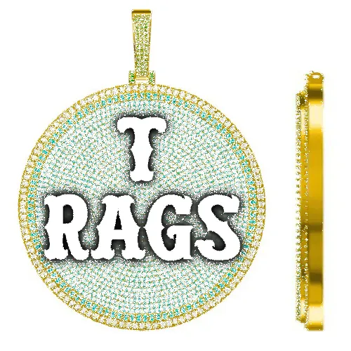 CUSTOM LETTER NECKLACE 3D BIG DISC sold by The GUU Shop