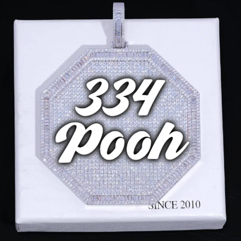 CUSTOM LETTER NECKLACE 3D BIG OCTAGON sold by The GUU Shop