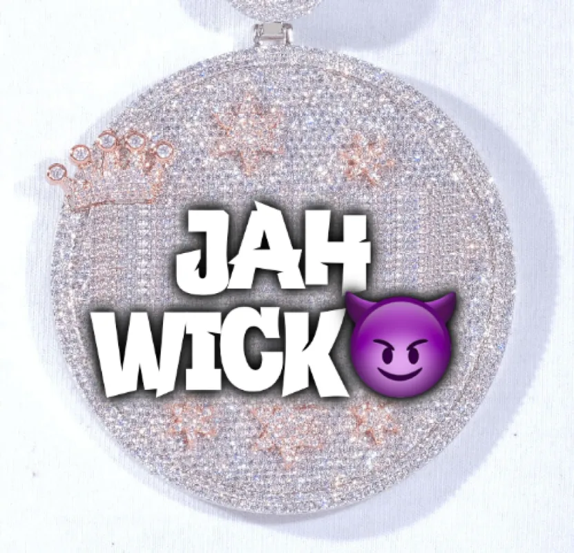 CUSTOM LETTER NECKLACE 3D BIG CROWN DISC sold by The GUU Shop