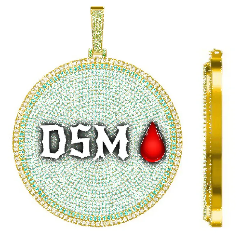 CUSTOM LETTER NECKLACE 3D BIG DISC sold by The GUU Shop