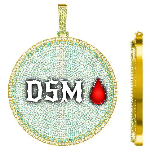 CUSTOM LETTER NECKLACE 3D BIG DISC sold by The GUU Shop