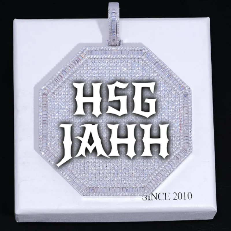 CUSTOM LETTER NECKLACE 3D BIG OCTAGON sold by The GUU Shop