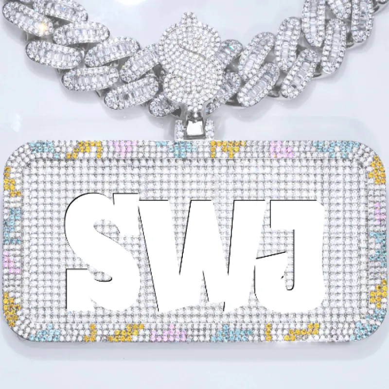 CUSTOM LETTER NECKLACE 3D COLORFUL SQUARE sold by The GUU Shop