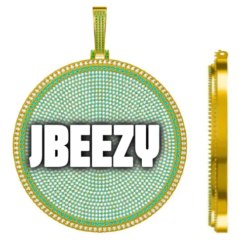 CUSTOM LETTER NECKLACE 3D BIG DISC sold by The GUU Shop