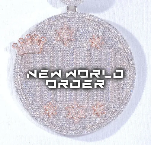 CUSTOM LETTER NECKLACE 3D BIG CROWN DISC sold by The GUU Shop