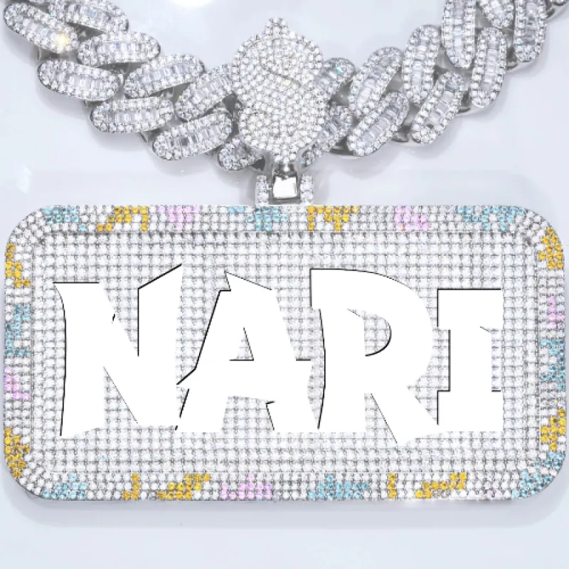 CUSTOM LETTER NECKLACE 3D COLORFUL SQUARE sold by The GUU Shop