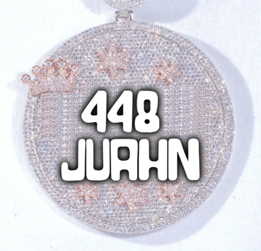 CUSTOM LETTER NECKLACE 3D BIG CROWN DISC sold by The GUU Shop