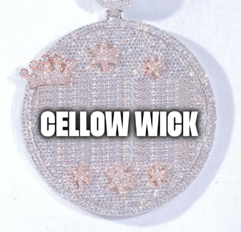 CUSTOM LETTER NECKLACE 3D BIG CROWN DISC sold by The GUU Shop