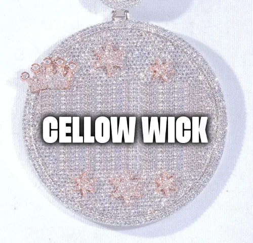 CUSTOM LETTER NECKLACE 3D BIG CROWN DISC sold by The GUU Shop