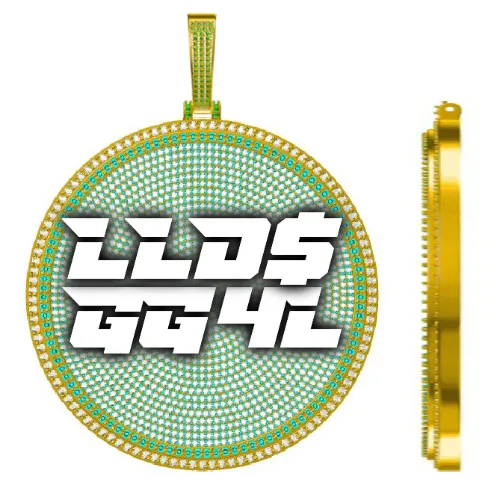 CUSTOM LETTER NECKLACE 3D BIG DISC sold by The GUU Shop