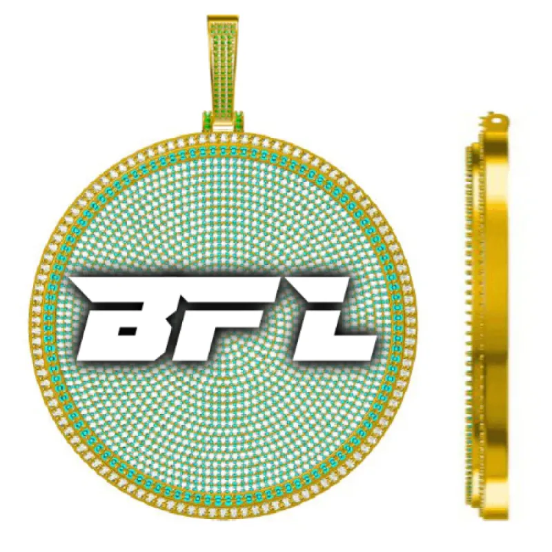 CUSTOM LETTER NECKLACE 3D BIG DISC sold by The GUU Shop