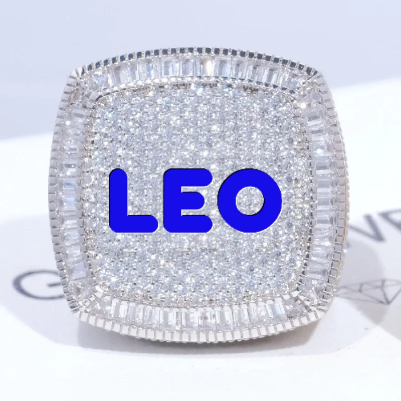 CUSTOM LETTER 3D ICED RING sold by The GUU Shop