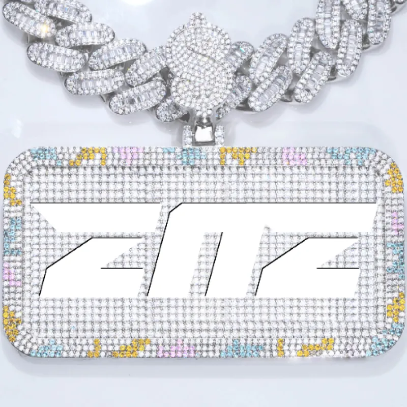 CUSTOM LETTER NECKLACE 3D COLORFUL SQUARE sold by The GUU Shop