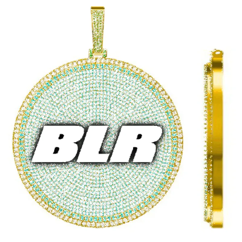 CUSTOM LETTER NECKLACE 3D BIG DISC sold by The GUU Shop