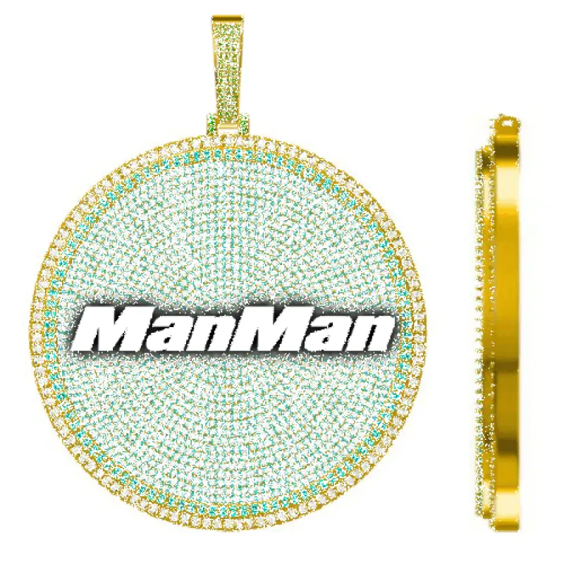 CUSTOM LETTER NECKLACE 3D BIG DISC sold by The GUU Shop