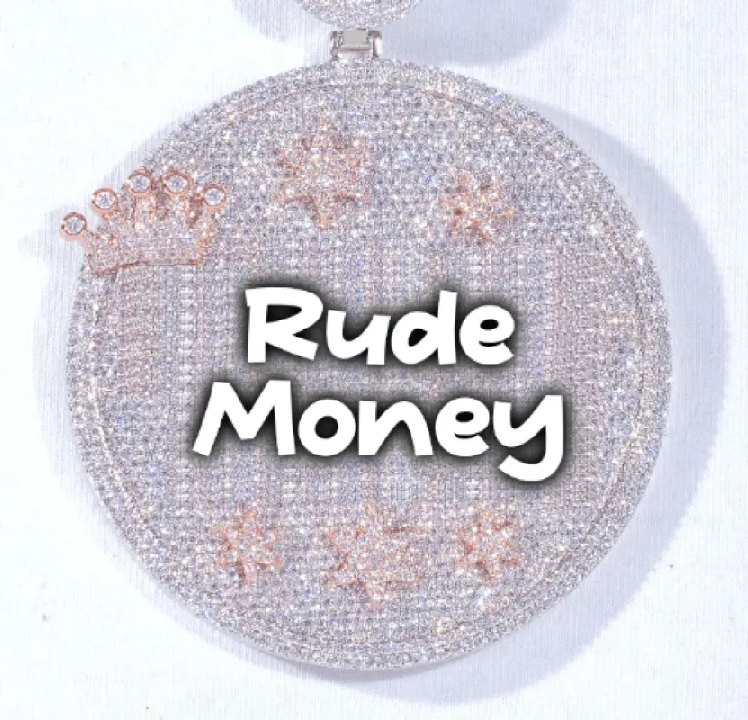 CUSTOM LETTER NECKLACE 3D BIG CROWN DISC made by The GUU Shop