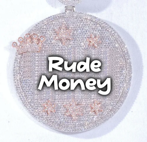 CUSTOM LETTER NECKLACE 3D BIG CROWN DISC sold by The GUU Shop