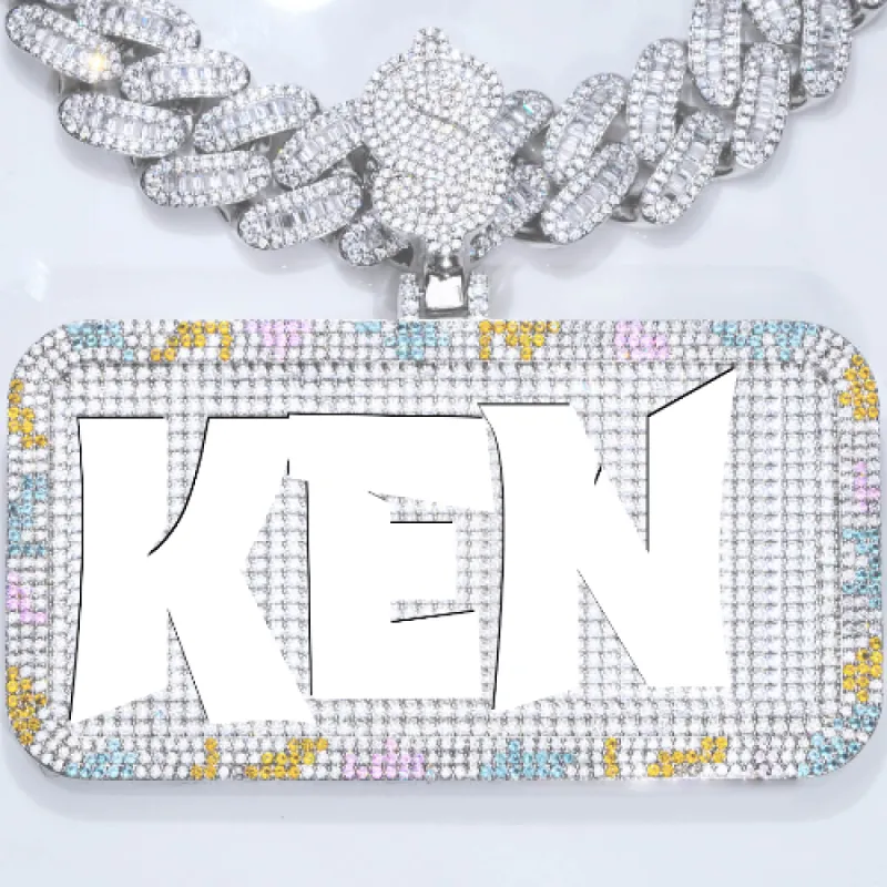 CUSTOM LETTER NECKLACE 3D COLORFUL SQUARE sold by The GUU Shop