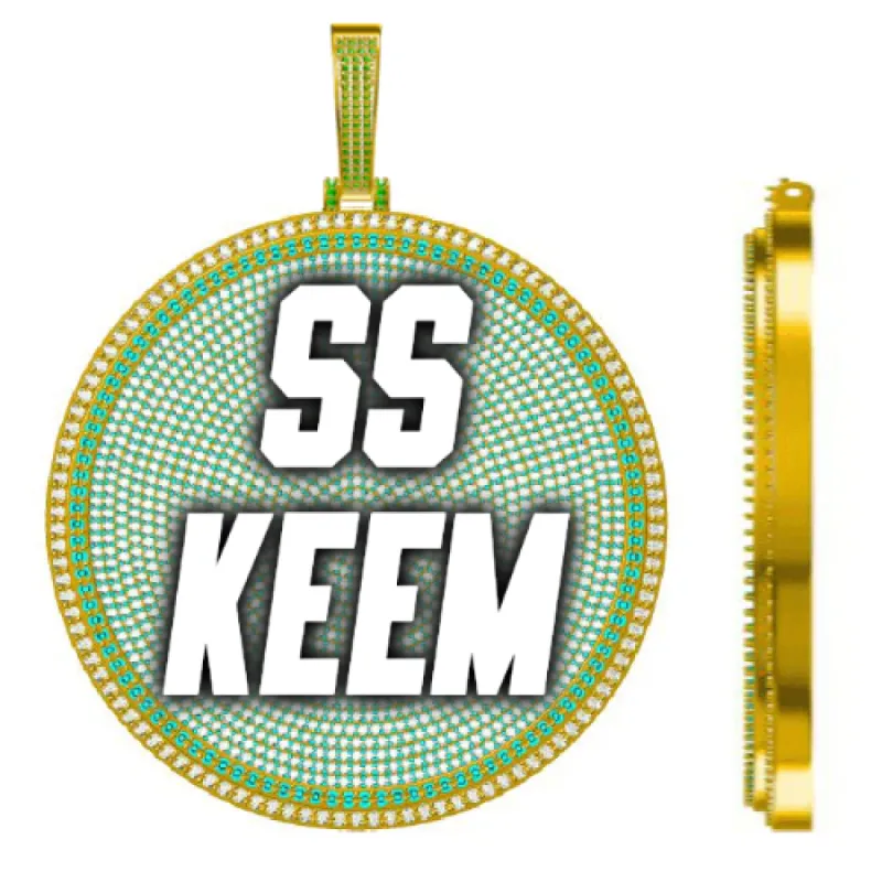 CUSTOM LETTER NECKLACE 3D BIG DISC sold by The GUU Shop