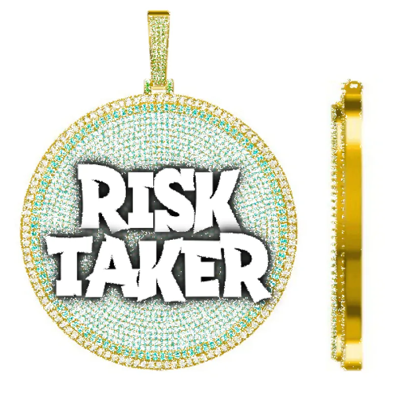 CUSTOM LETTER NECKLACE 3D BIG DISC sold by The GUU Shop