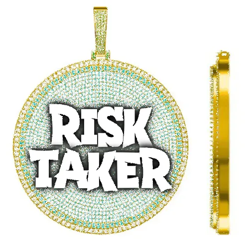 CUSTOM LETTER NECKLACE 3D BIG DISC sold by The GUU Shop