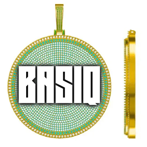 CUSTOM LETTER NECKLACE 3D BIG DISC sold by The GUU Shop